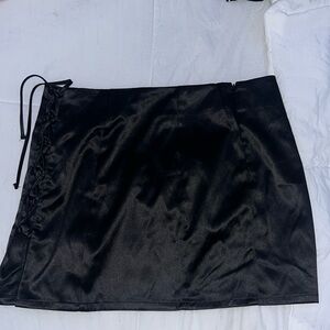Black silk skirt